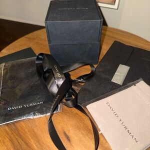 David Yurman Black Gift Box Ribbon Cloth Pouch Receipt Holder